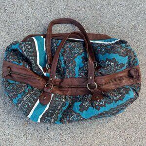 Anthropologie 100% cotton duffel bag